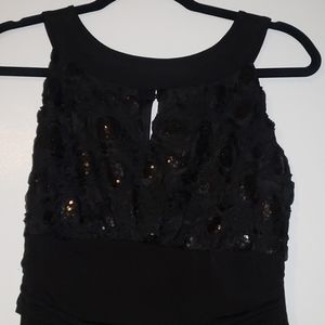 Floor length black dress